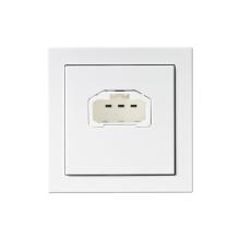 Lamputtag jordat DCL vägguttag, 85x85mm, Impressivo vit