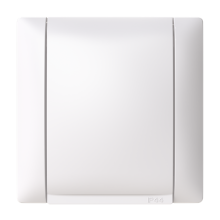 1-vägs vägguttag SAGA för utanpåliggande montering. IP44.