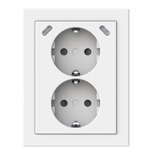 2-vägs hörnuttag med 2xUSB-C, Mattvit