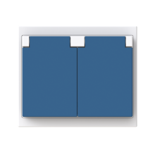 2-vägs Vägguttag utvändig. Blå IP44