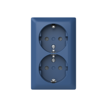 2-vägs Vägguttag utvändig. Blå