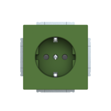 1-vägs Vägguttag infälld. Grön