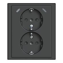 2-vägs vägguttag med 2 x USB-C, Antracit