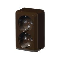 2-vägs Vägguttag utvändig. Brunt