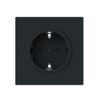 1-vägs vägguttagsinsats Mattsvart