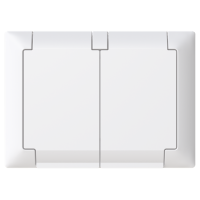 2-vägs vägguttag, utvändigt IP44