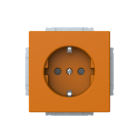 1-vägs Vägguttag infälld. Orange