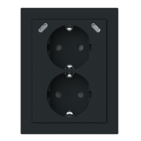 2-vägs hörnuttag med 2xUSB-C, Mattsvart