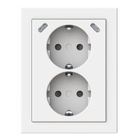 2-vägs hörnuttag med 2xUSB-C, Mattvit