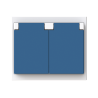 2-vägs Vägguttag utvändig. Blå IP44