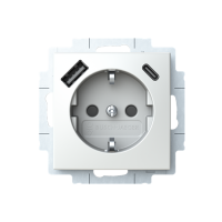 Vägguttag SAGA 1-vägs USB-A+C
