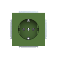 1-vägs Vägguttag infälld. Grön